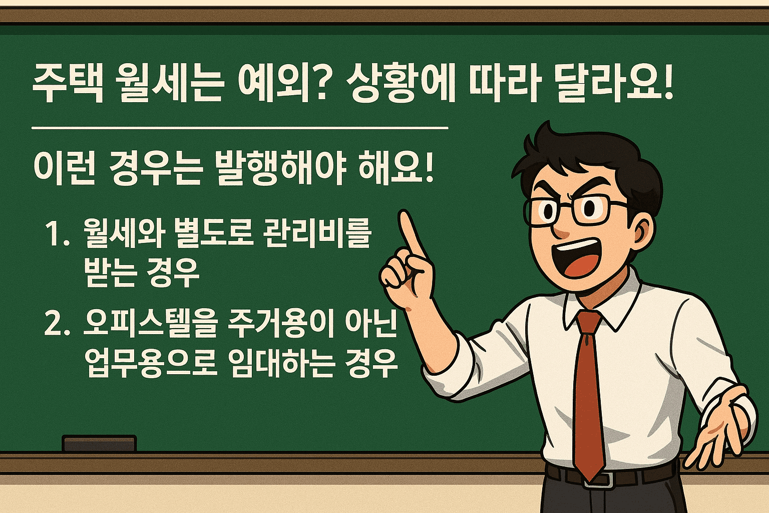 주택 월세 세금계산서 발행 사항
