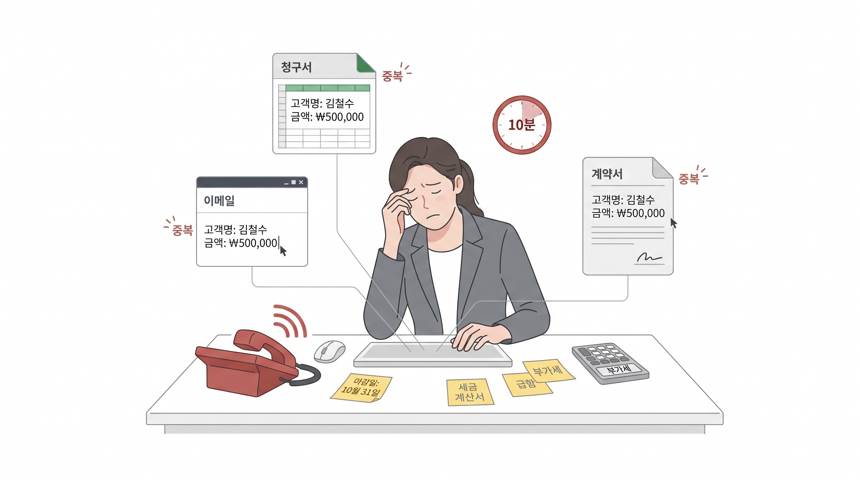 청구서 한 건에 10분, 하루 4시간이 사라졌어요